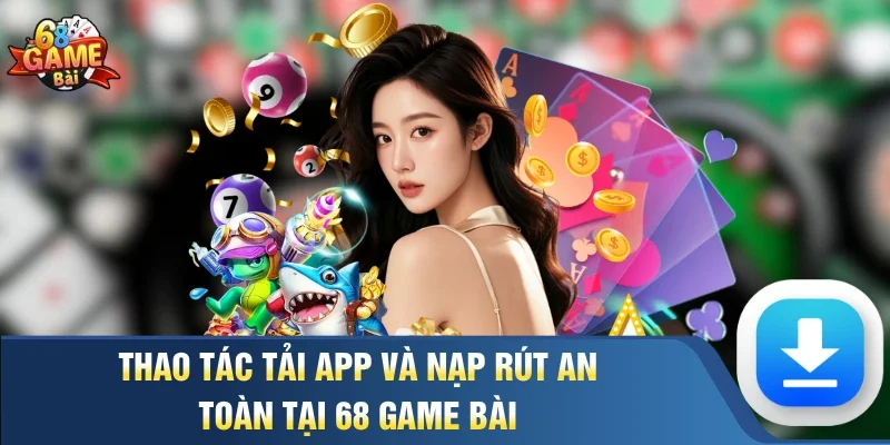 Thao tác tải app và nạp rút an toàn tại 68 Game Bài